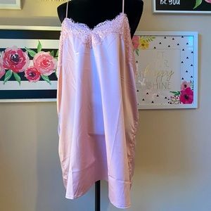 Light Pink Satin & Lace plus size cami